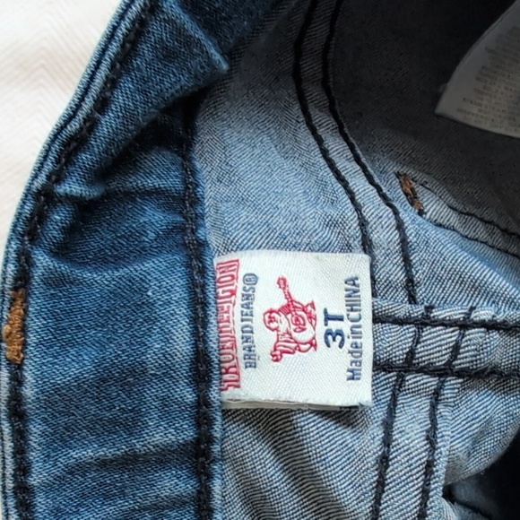 true religion soft & stretchy straight leg denim jeans 3T toddler unisex - Picture 5 of 10